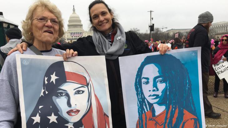 Women at the march in Washington on 21 January 2017 (photo: DW)