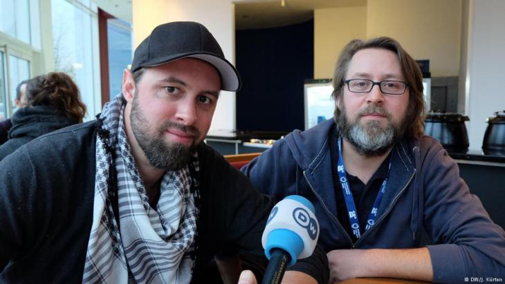 Director Philip Gnadt and co-director and producer Mickey Yamine in interview (photo: DW)