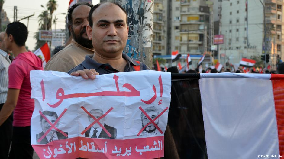 Gegner Mursis auf dem Tahrir-Platz in Kairo nach dem Militärputsch 2013; Foto: DW