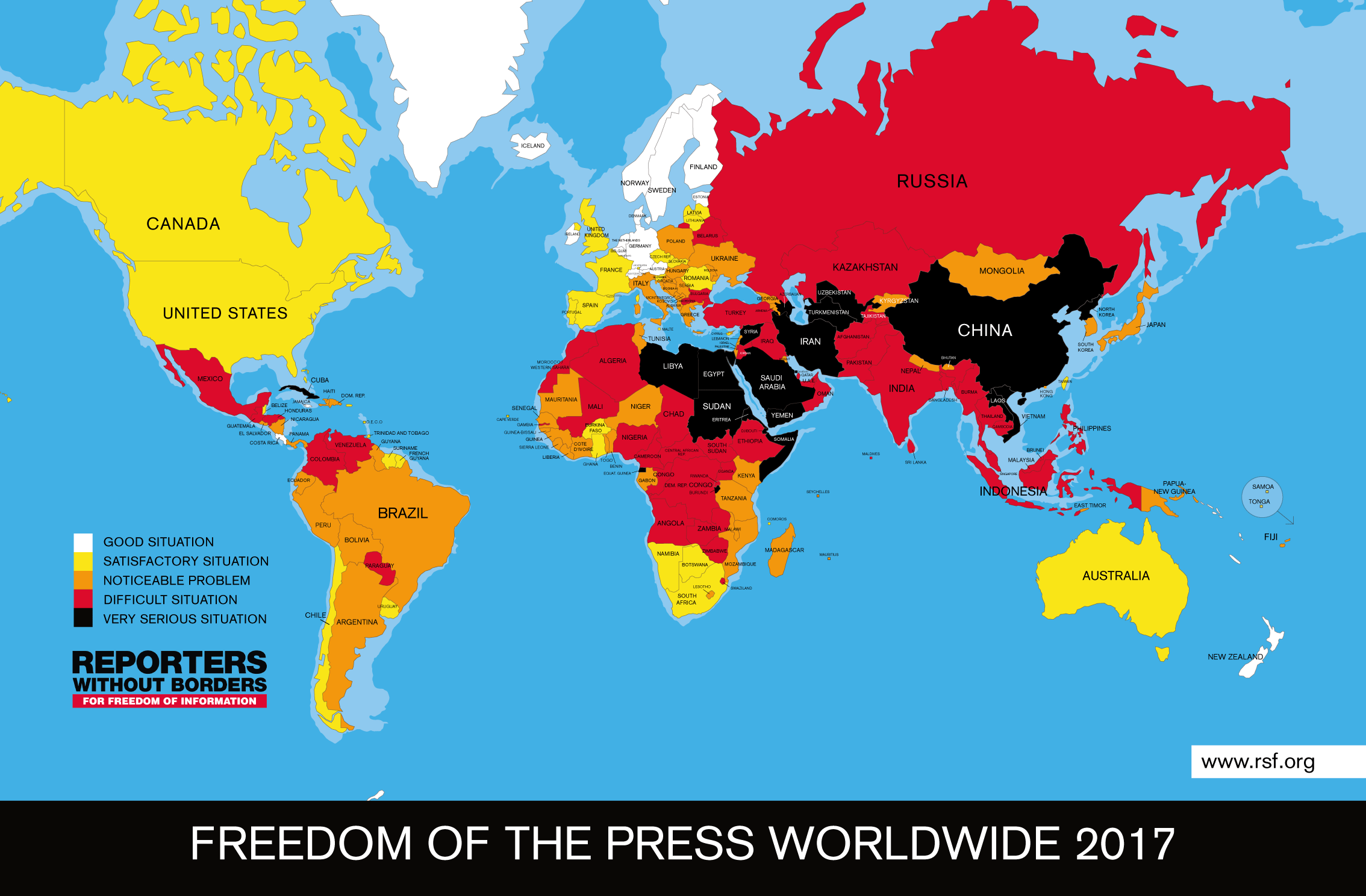 RWB 2017 press freedom league table (source: Reporters without Borders)