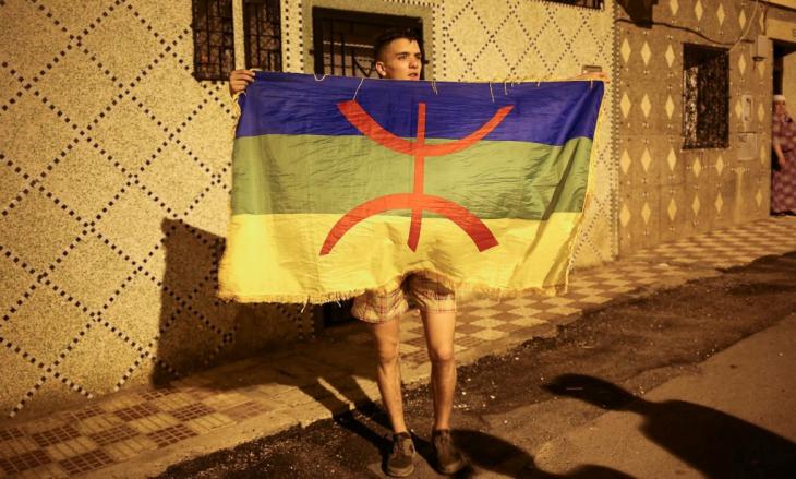 A supporter of the Moroccan Berber movement demonstrating in Rabat (photo: Thérèse Di Campo)