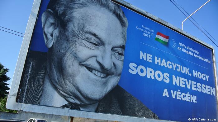 Anti-Soros-Kampagne in Ungarn: "Let's not let Soros have the last laugh"; Foto: AFP/Getty Images