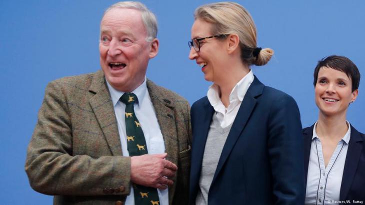 Alexander Gauland, Alice Weidel and Frauke Petry following the success of the AfD on 24.09.2017 (photo: Reuters)