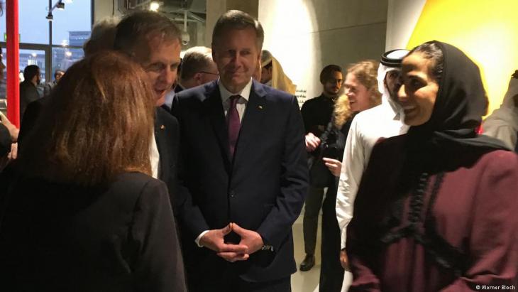 Former German President Christian Wulff (centre) was also part of the German delegation. Right in shot is Sheikha Mayassa (photo: Werner Bloch)