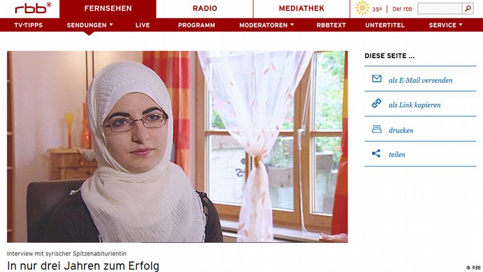 التلميذة السورية اللاجئة في ألمانيا نور ياسين قصاب