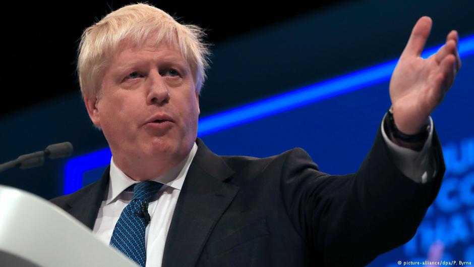 Der britische Außenminister Boris Johnson auf dem Parteitag der Konservativen am 3. Oktober 2017; Foto: dpa/picture-alliance