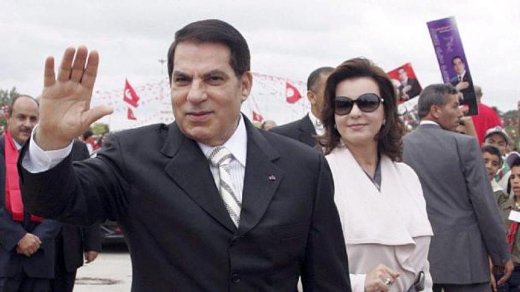 Tunesiens Ex-Diktator Zine el Abidine Ben Ali mit seiner Ehefrau Leila Trabelsi; Foto: dpa