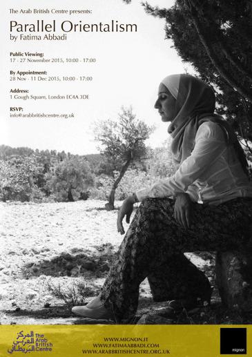 Poster for Abbadiʹs Tatreez photo exhibition in the Arab British Centre in London (source: Fatima Abbadi Photography)