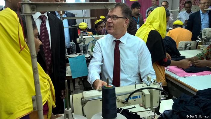 Gerd Muller from German aid for the Bangladesh textile industry