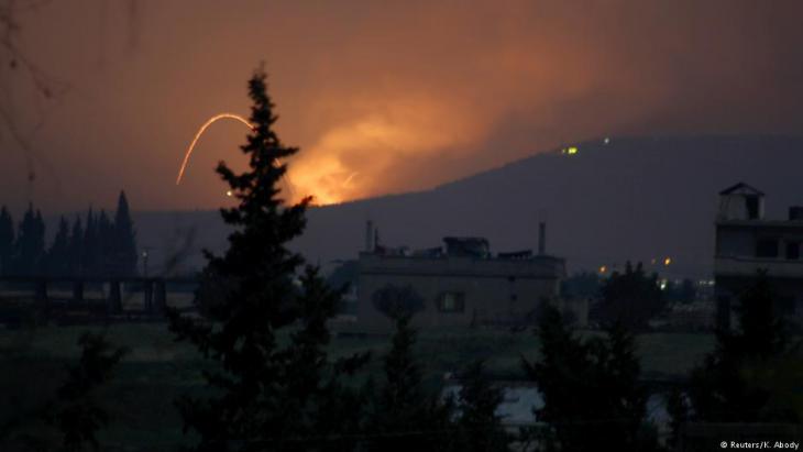 Missile strike near Hama, Syria (photo: Reuters)