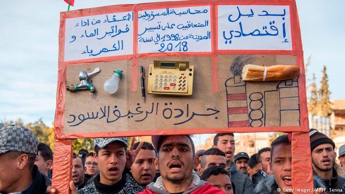 احتجاج على التهميش الاقتصادي في المغرب.