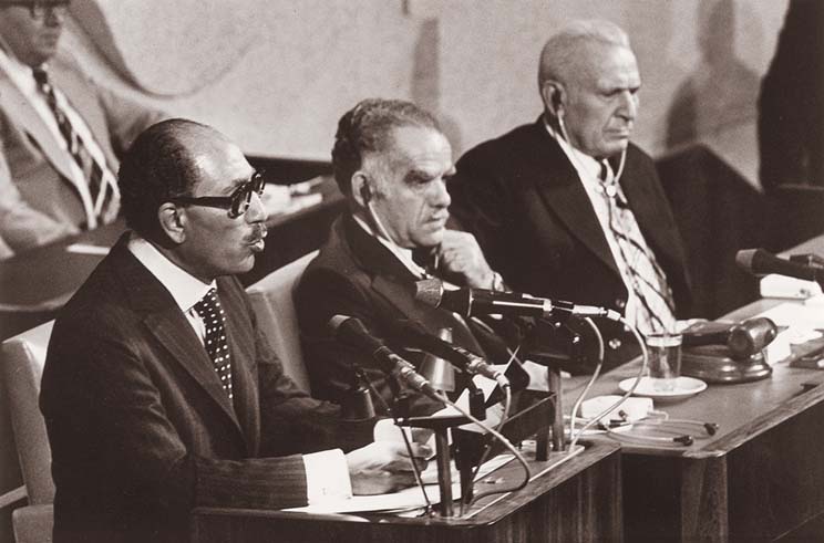 في تاريخ 20 / 11 / 1977 ألقى الرئيس المصري أنور السادات كلمة أمام الكنسيت "البرلمان الإسرائيلي".  Fotot: Wikimedia Commons