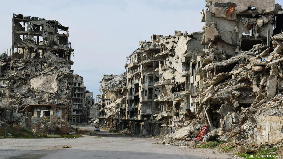 الدمار في مدينة حمص - سوريا.
