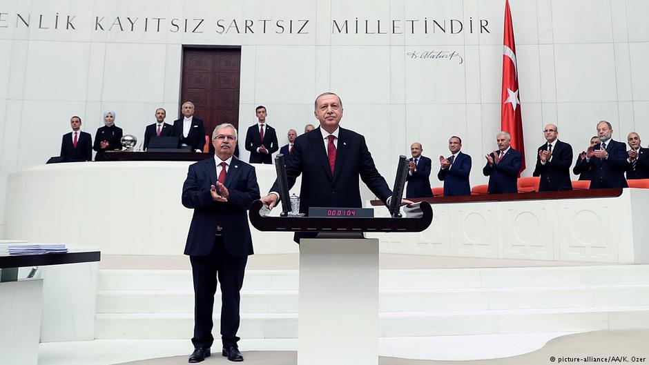 Vereidigung Recep Tayyip Erdoğans im türkischen Parlament in Ankara am 09.07.2018; Foto: picture-alliance/AA