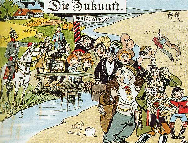Antisemitische Karikatur aus dem Kaiserreich um 1900; Quelle: Geschichtsbuch "Zeiten und Menschen 1"