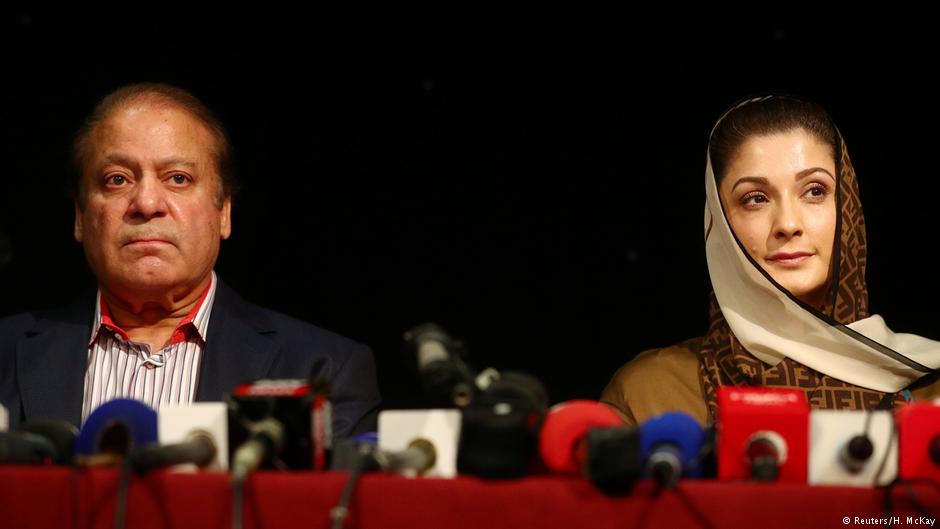 Nawaz Sharif mit seiner Tochter Maryam Nawaz bei einer PML-N-Veranstaltung am 11.07.2018 in London; Foto: AFP/Getty Images
