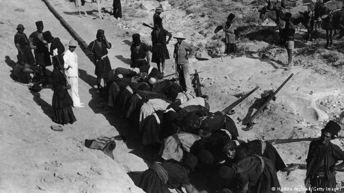 Iranian workers building a pipeline in 1919