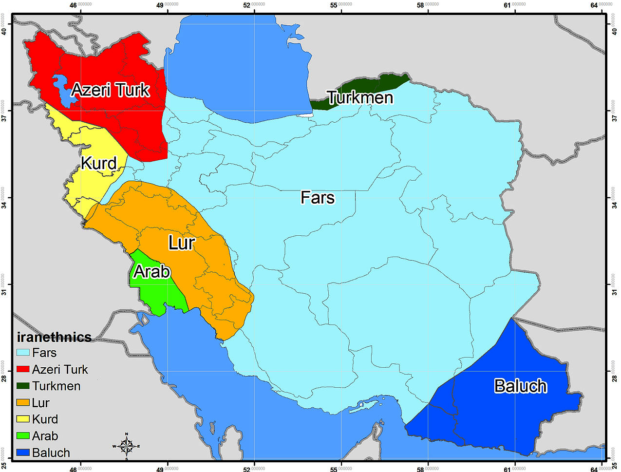 Infographic showing the different ethnic groups in Iran (source: Wikimedia)