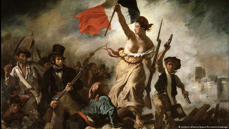 في الصورة رمز للثورة الفرنسية لوحة الفنان ديلاكروا   "حرية الشعب".