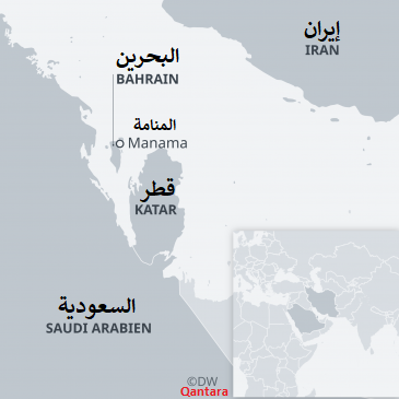 خريطة دولة قطر والدول المطلة على الخليج. Quelle: DW