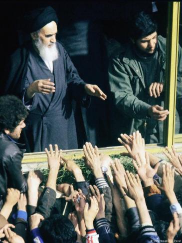 Ayatollah Khomeini following his arrival in Tehran on 2 February 1979 (photo: Getty Images)
