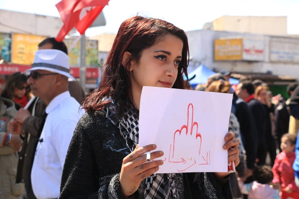Protest in Tunis im Frühling 2012 gegen die islamisch-konservative Ennahda-Partei. | © Aya Chebbi