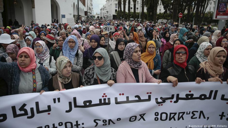 Anti-Regierungsproteste in Rabat; Foto: picture-alliance/AP/M. Elshamy