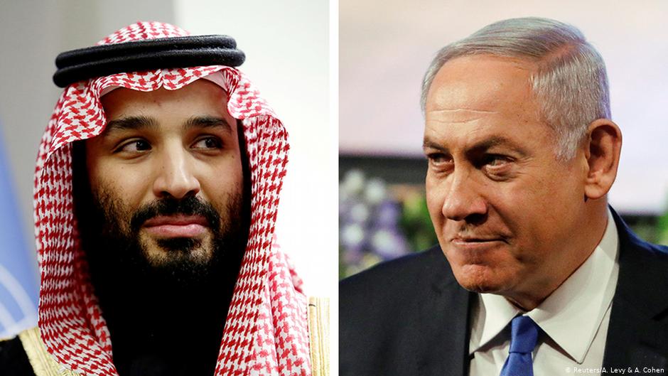 بنيامين نتنياهو (إسرائيل) ومحمد بن سلمان (السعودية). Foto: Reuters/A.Levy &amp; A.Cohen