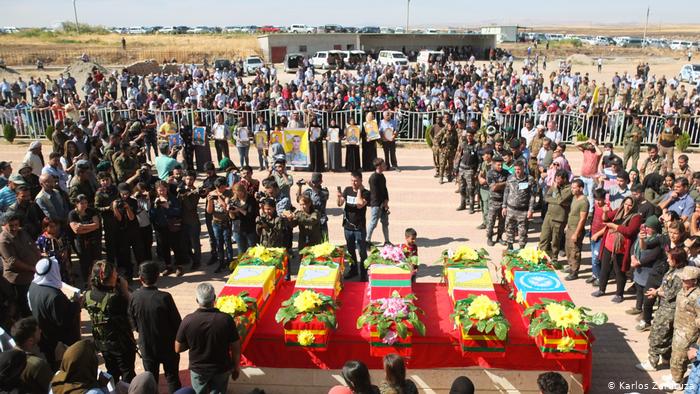 A funeral in Derik in Syria's northeast
