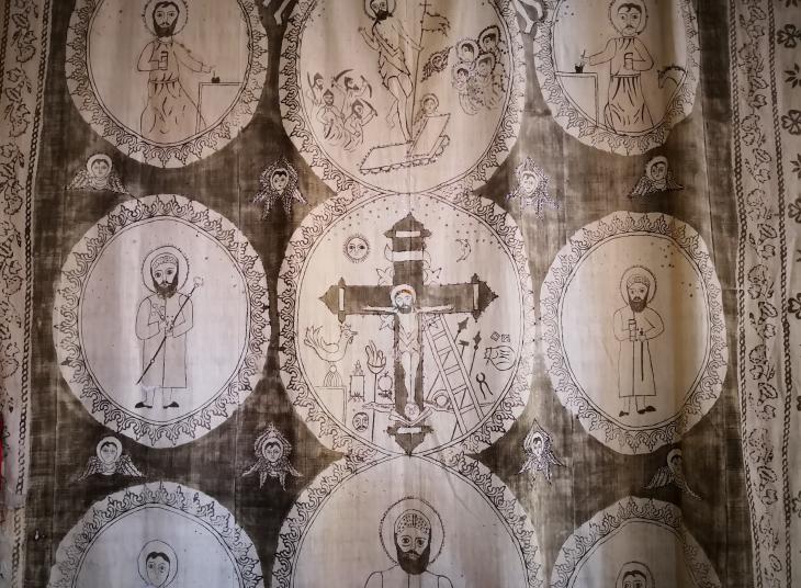 Syriac-Orthodox wall-hanging in a church in Tur Abdin (photo: Marian Brehmer)