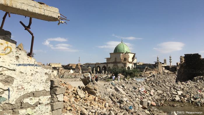 View of the destroyed Al-Nuri Mosque in Mosul (photo: DW)