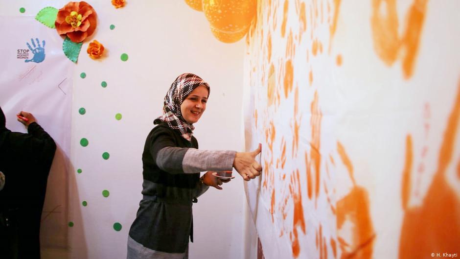 Huda Khayti at work in the Women Support and Empowerment Center Idlib (photo: Huda Khayti)