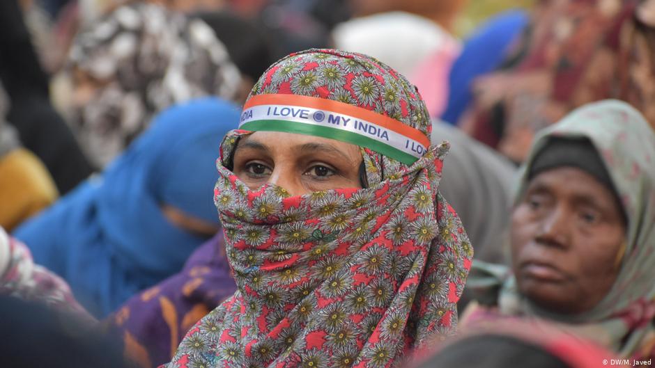 Muslim women protesting against the Citizenship Amendment Act in New Delhi, 12.01.2020 (photo DW/M. Javed)