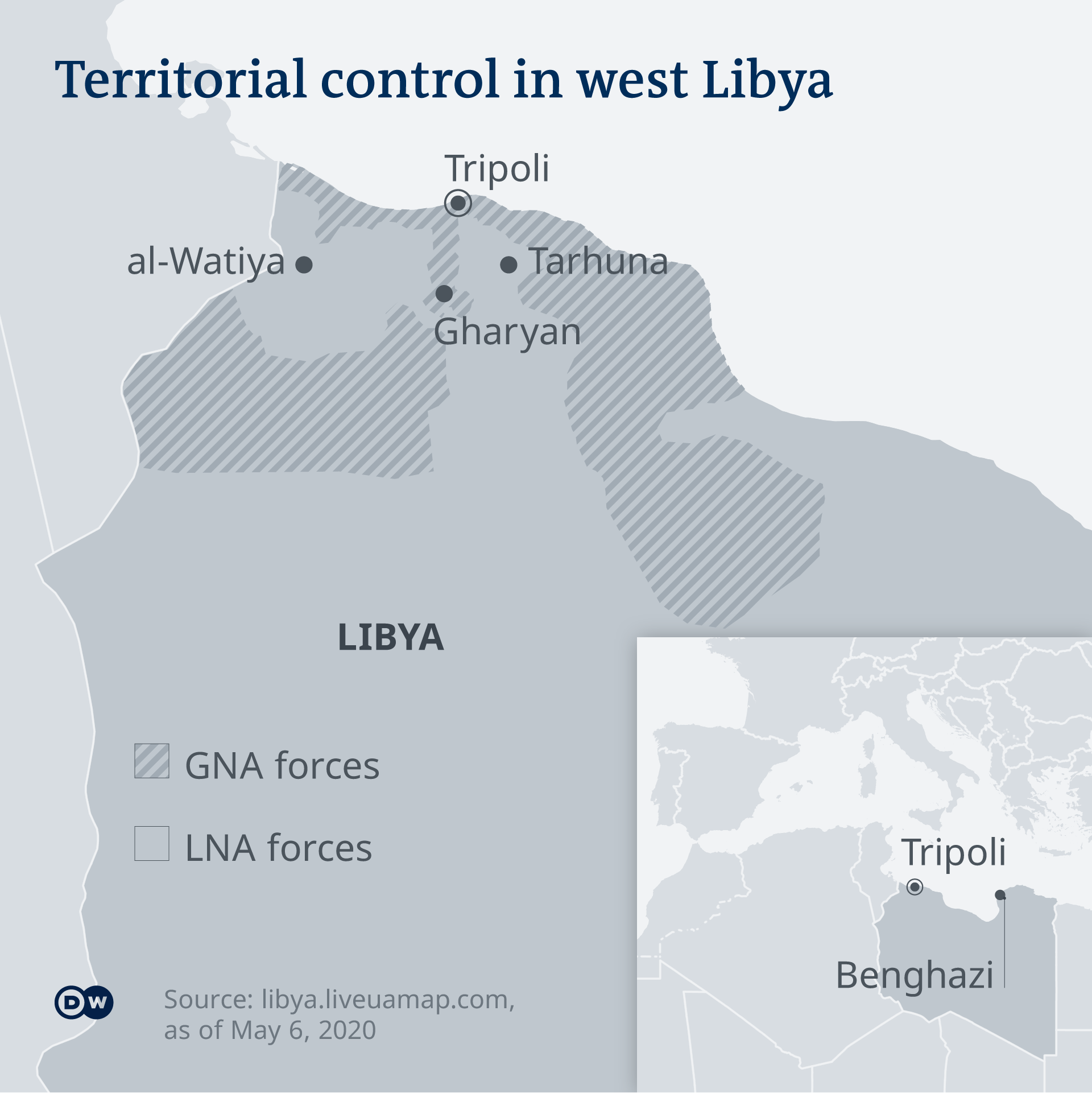 Infographic showing territorial control in western Libya (source: Deutsche Welle)