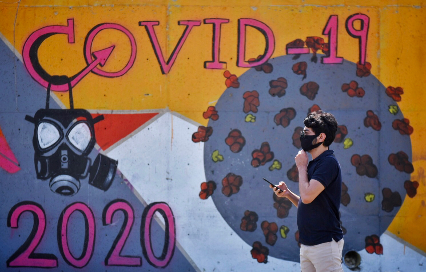 Coronavirus-Graffiti in Mersin, Türkei; Foto: © picture alliance/AA