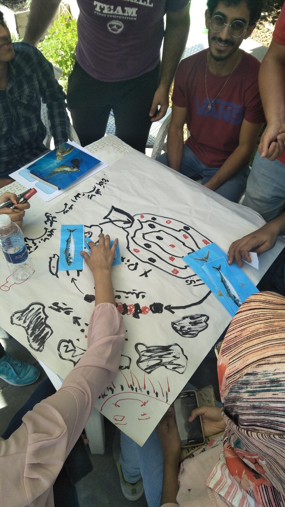 Workshop - Untersuchung von Meeresmüll; Foto: Banlastic Egypt