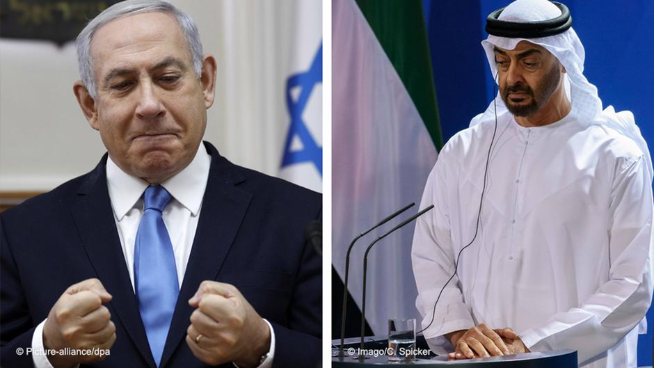 Photo montage: Benjamin Netanyahu, prime minister of Israel, and Mohamed bin Zayed, Crown Prince of Abu Dhabi (photo: Imago/picture-alliance/dpa)