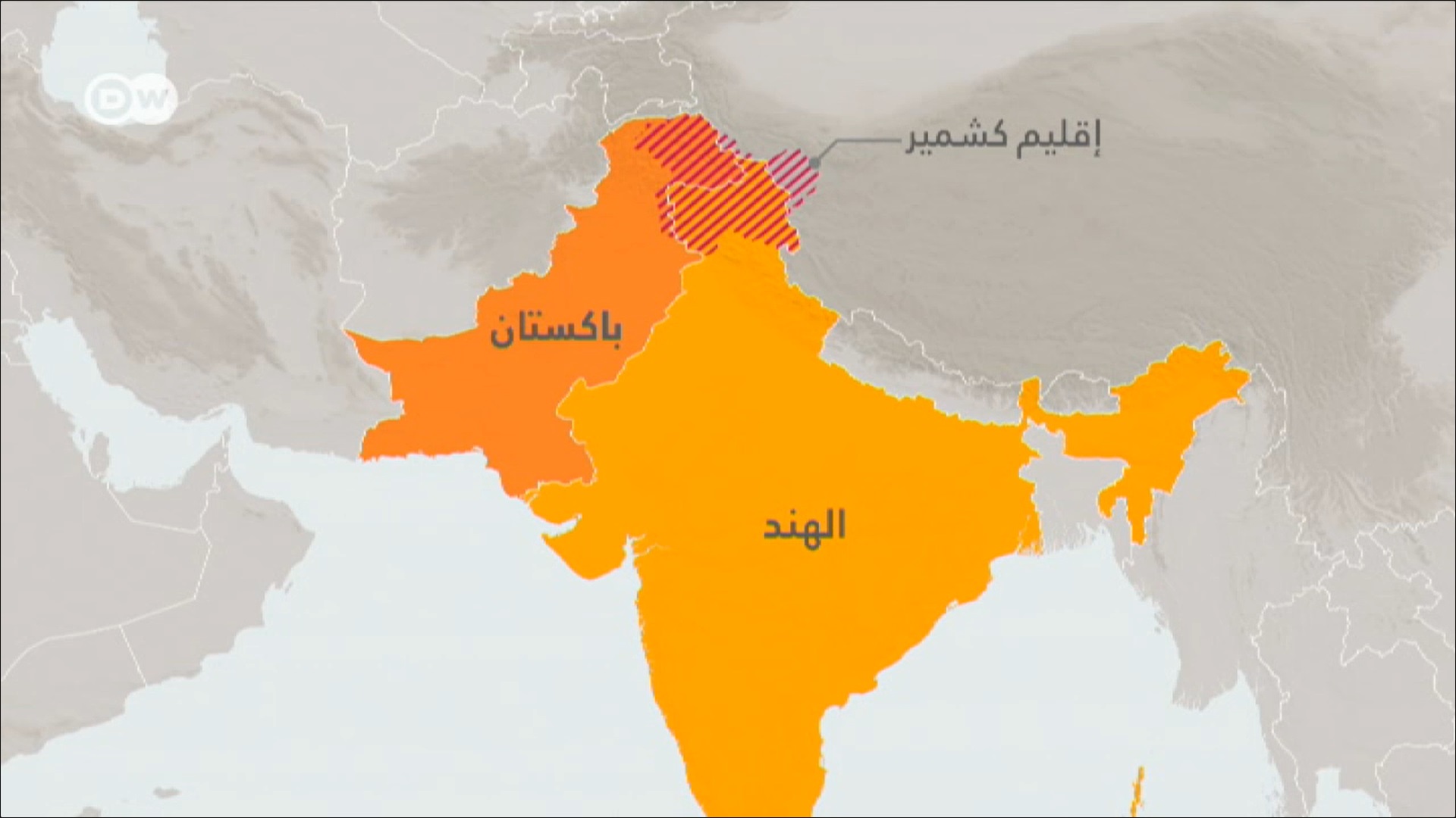 خريطة -  نزاع الهند وباكستان حول كشمير
