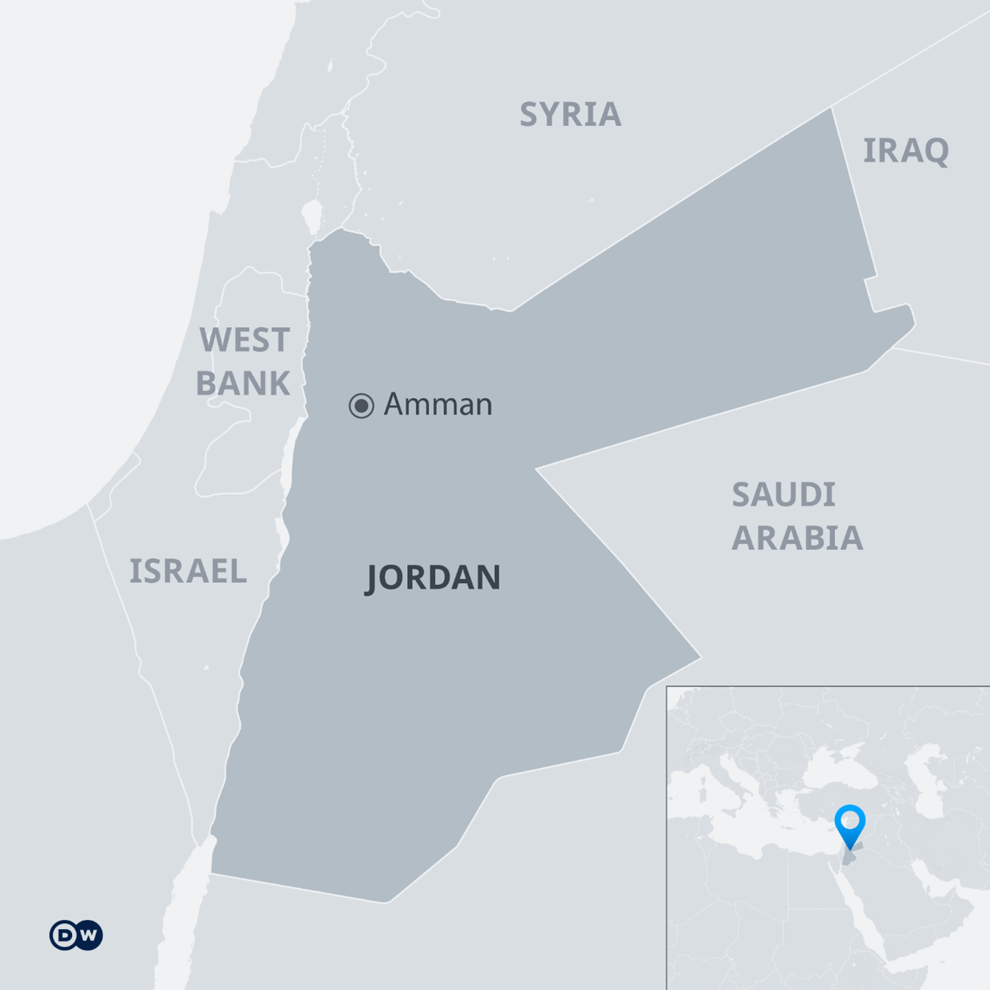 Map of Jordan (source: DW)