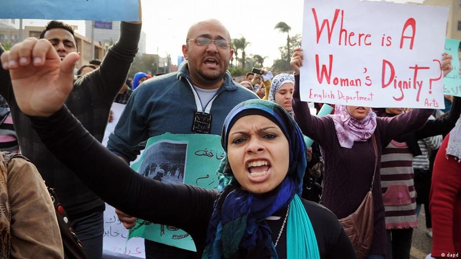 Women protesting in Cairo in 2012.