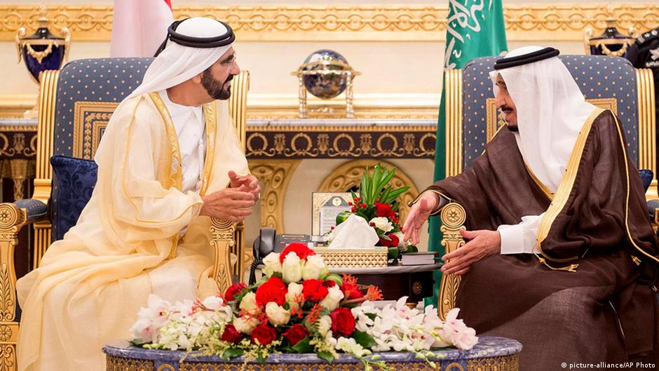 الملك السعودي سلمان وَحاكم دبي الإماراتي محمد بن راشد آل مكتوم 