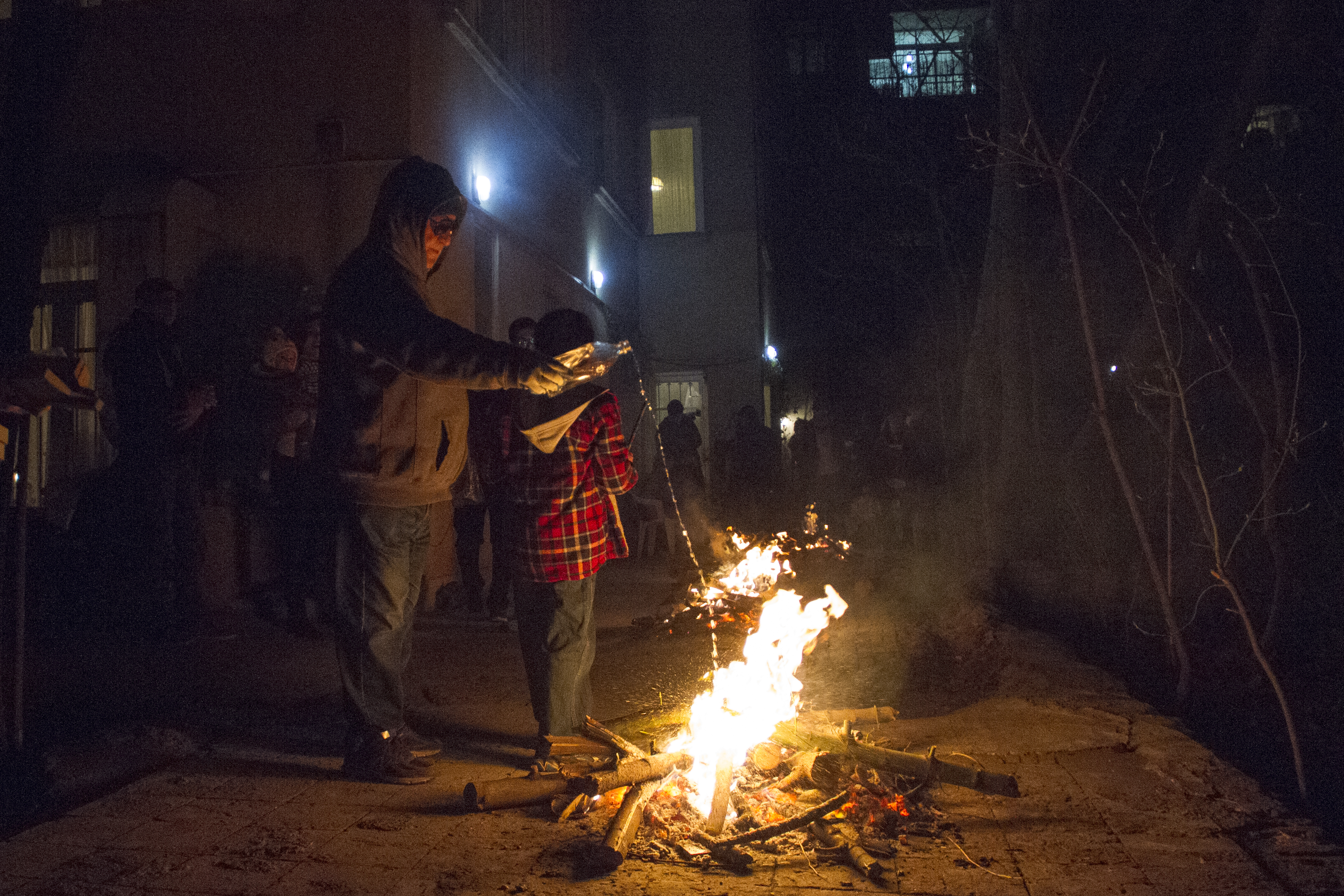 Bonfires in the street on Charshanbeh Suri (photo: Changiz M. Varzi)