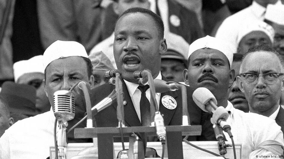 Martin Luther King Jr bei seiner berühmten "Ich habe einen Traum"-Rede in Washington DC am 28. August 1963; Foto: ullstein-bild – AP