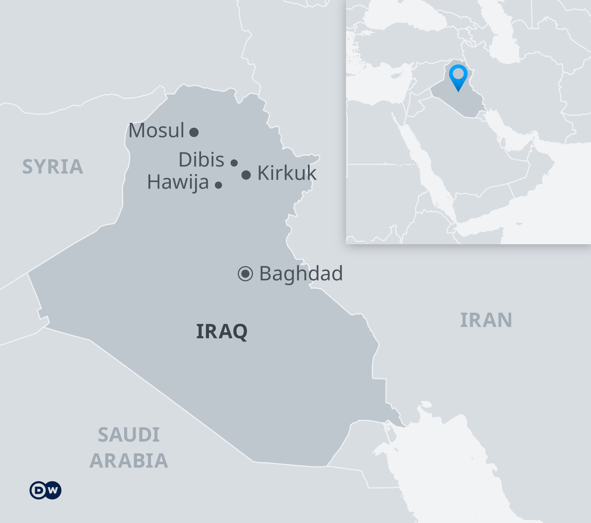 Karte des Irak (Quelle: DW)