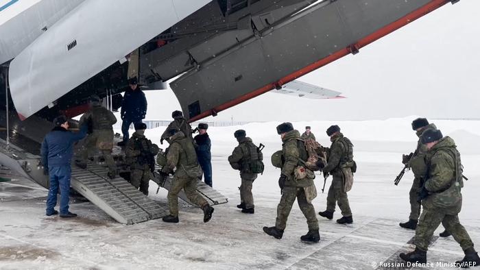 Russian paratroopers boarding a plane
