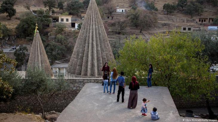Worshippers and visitors at the sacred Yazidi temple in Lalish, November 2016 (photo: Chris McGrath/Getty Images)