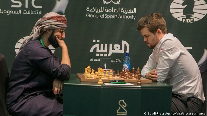 Magnus Carlsen at the 2017 World Blitz Chess Championship in Riyadh