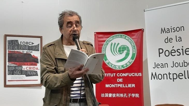 Habib Tengour at a reading in the Montpellier House of Literature (photo: Keil-Sagawe)