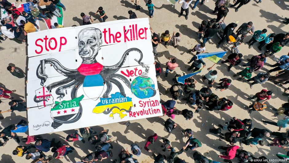 Protesting against Putin in Syria