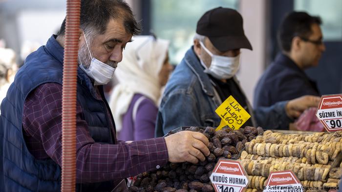 People shopping for dry fruits in Istanbul
